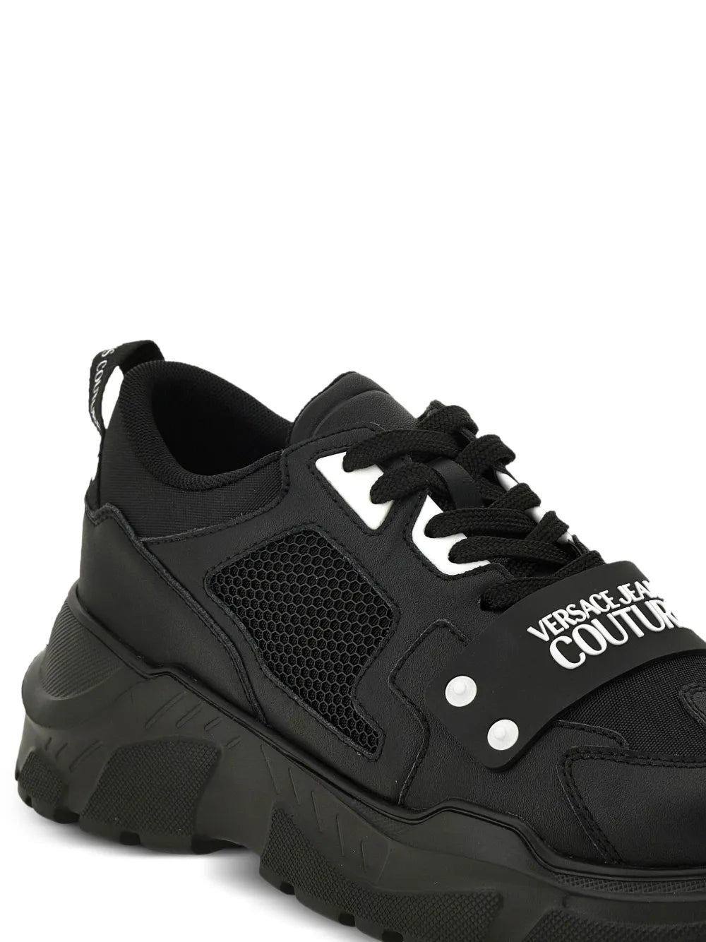 Versace Jeans Couture Logo-Plaque Mesh Sneakers