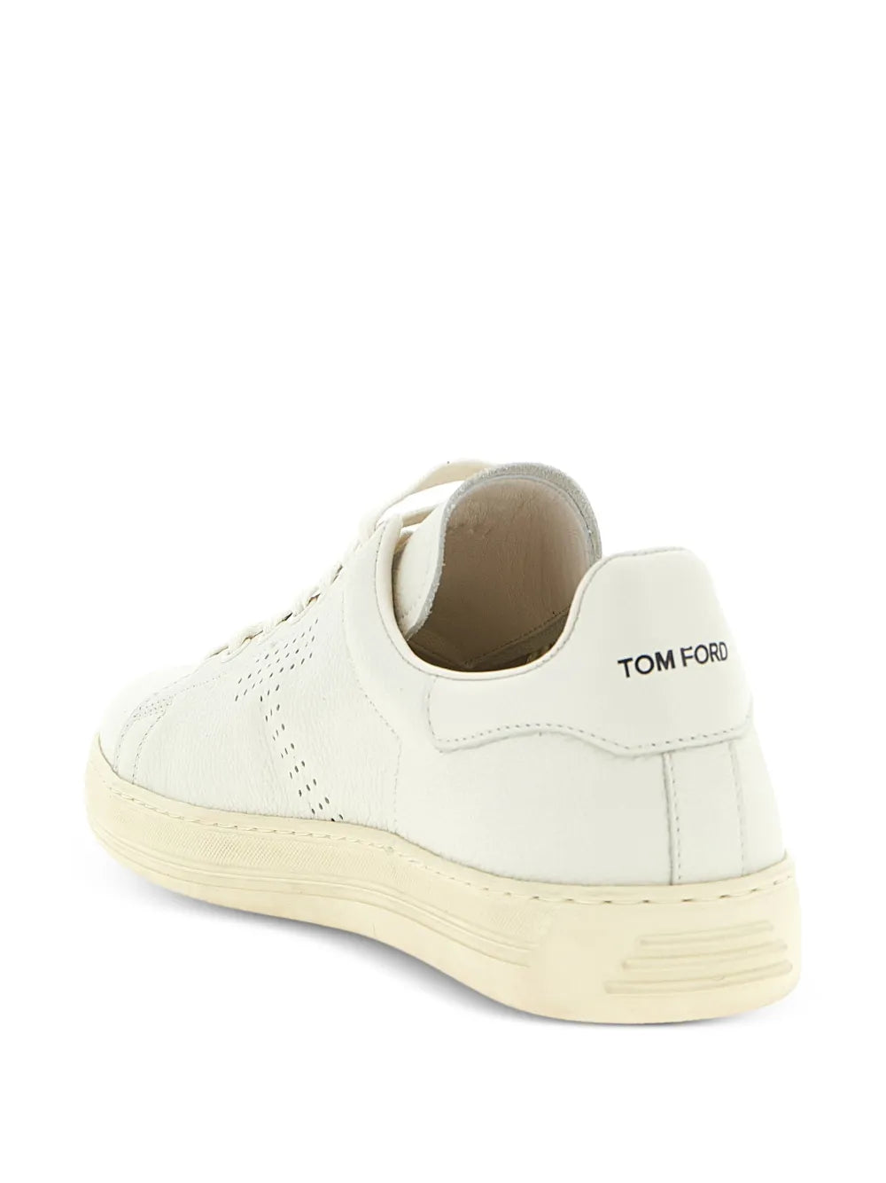 Tom Ford Perforated-Logo Leather Sneakers