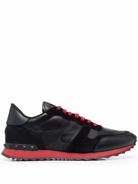 Valentino Garavani Camouflage Noir Rockrunner Sneakers