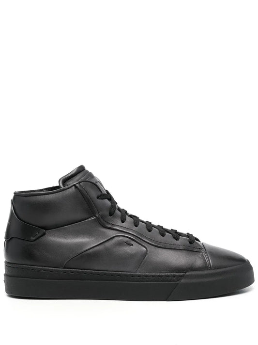 Santoni High-Top Lace-Up Sneakers
