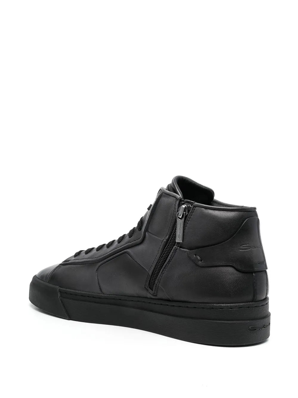 Santoni High-Top Lace-Up Sneakers