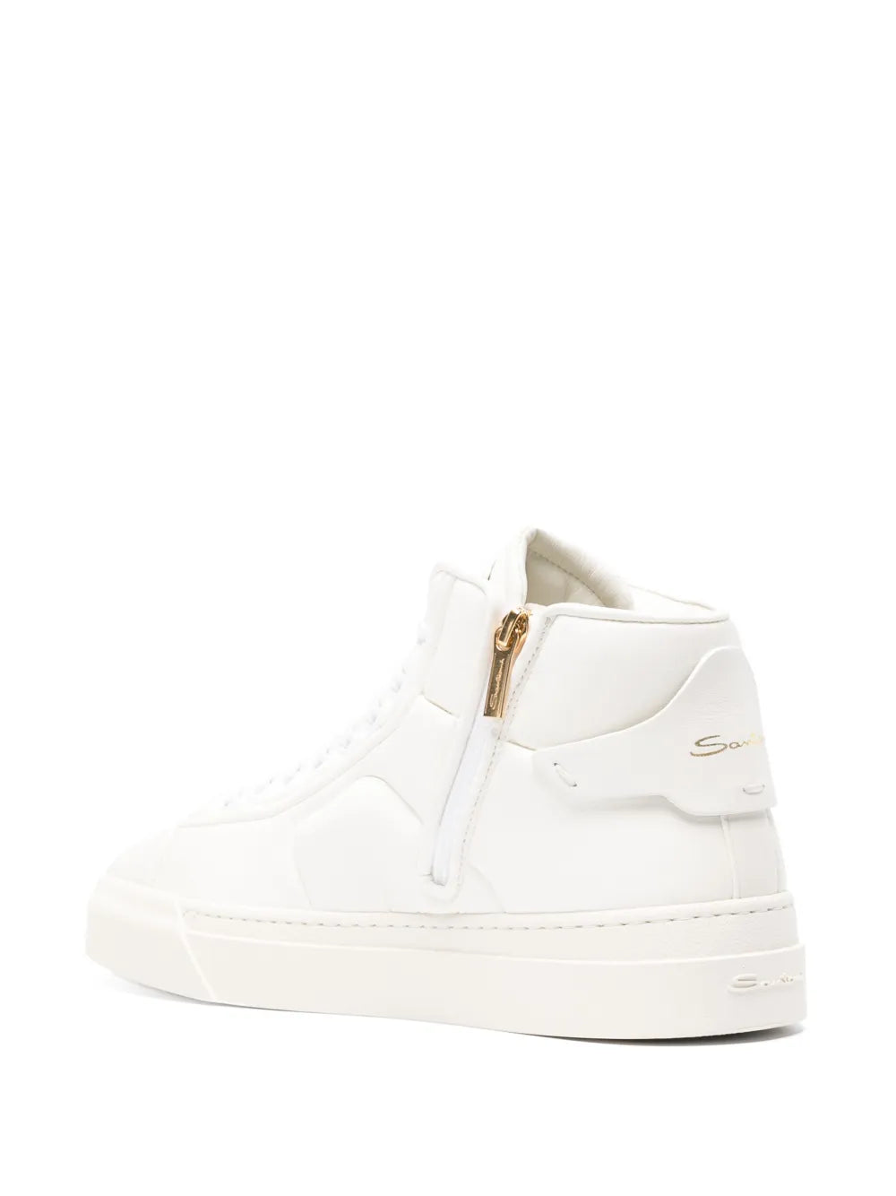 Santoni Leather High-Top Sneakers