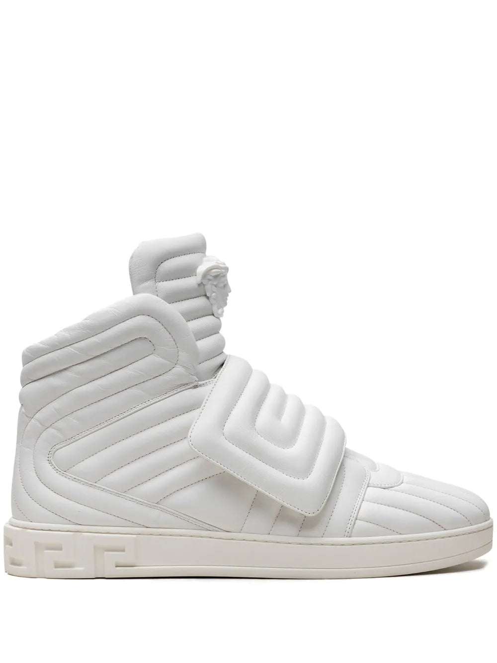 Versace Quilted High-Top White Sneakers