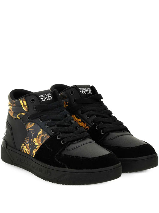 Versace Jeans Couture Barocco-Print High-Top Sneakers