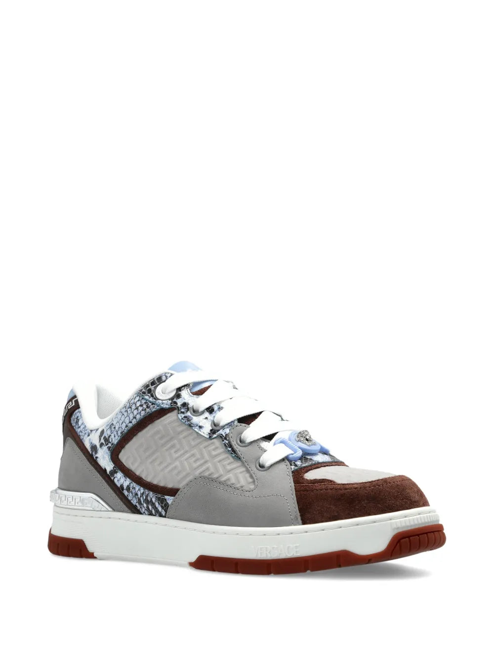 Versace Greca Snakeskin-Effect Sneakers