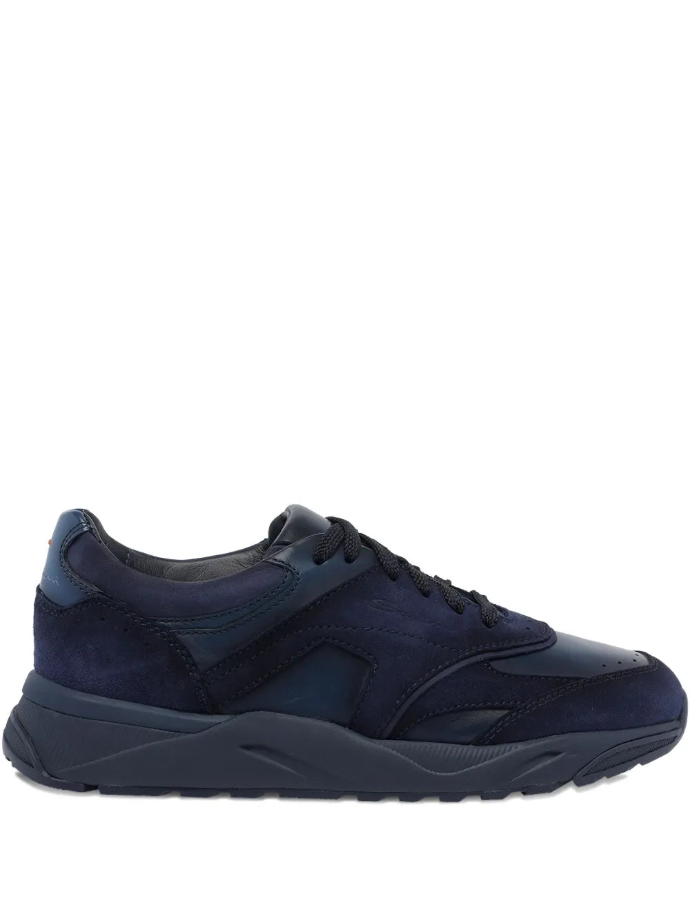 Santoni Suede Paneled Sneakers