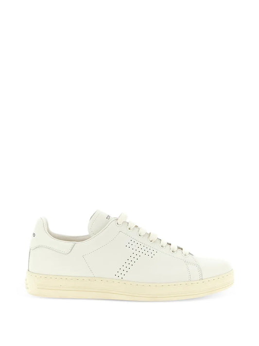 Tom Ford Perforated-Logo Leather Sneakers